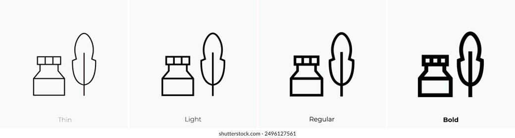 inkwell icon. Thin, Light Regular And Bold style design isolated on white background