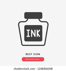 inkwell icon vector. Ink bottle symbol.