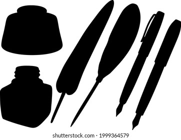 Inkwell and nib with pens included.