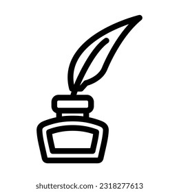 Inkwell Vector Thick Line Icon For Personal And Commercial Use.
