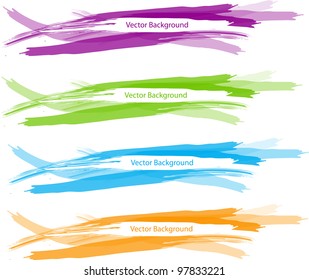 Inky colorful vector brushes background vector illustration