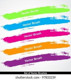 Inky colorful vector brushes background vector illustration