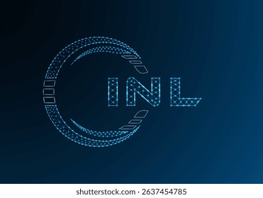 INL low poly letter logo vector design. INL lower poly logo design. Low poly logo.