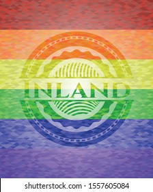 Inland lgbt colors emblem. Vector Illustration. Mosaic.