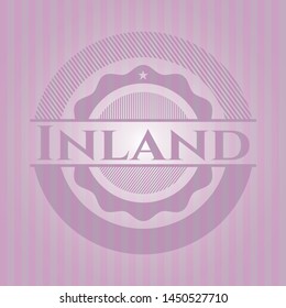 Inland vintage pink emblem. Vector Illustration. Detailed.