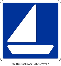 Inland waterway sign E.18 – Sailing vessels permitted (Fahrerlaubnis Segelfahrzeug)