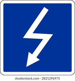 Inland waterway sign E.2 – Overhead power line crossing (Hochspannungsleitung)