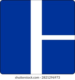 Inland waterway sign E.9b – Side waterway entering from starboard (Nebenwasserstraße von Steuerbord)