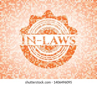 In-laws orange mosaic emblem. Vector Illustration. Detailed.