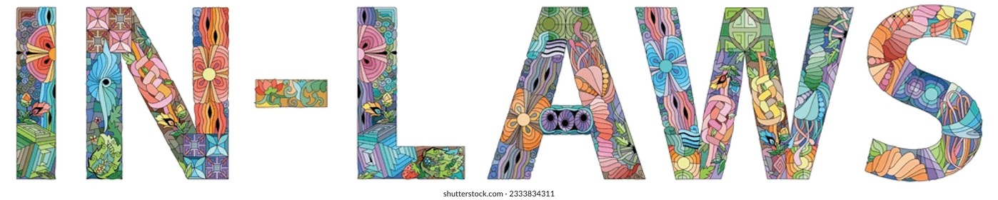 IN-LAWS. Vector zentangle object for decoration