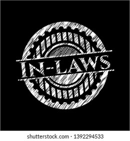 In-laws written with chalkboard texture. Vector Illustration. Detailed.