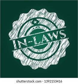 In-laws written on a chalkboard. Vector Illustration. Detailed.