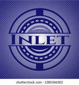 Inlet badge with denim background. Vector Illustration. Detailed.