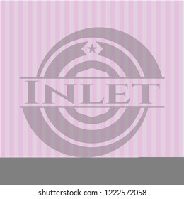 Inlet badge with pink background
