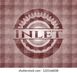 Inlet red emblem with geometric background. Seamless.