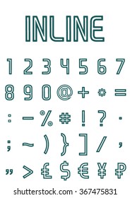 Inline font Part 4/4 complete numbers and symbols collection