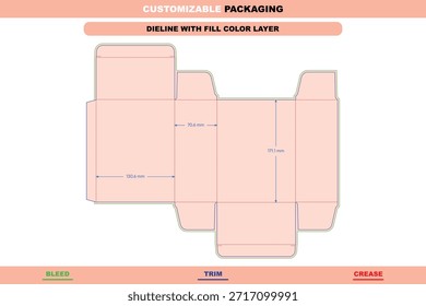 Vector dieline de la caja de cigarrillos de la sangría en línea con el tamaño de encargo diseñado para la disposición eficiente del empaquetado de la estructura plegable precisa y la configuración profesional de la línea de dado