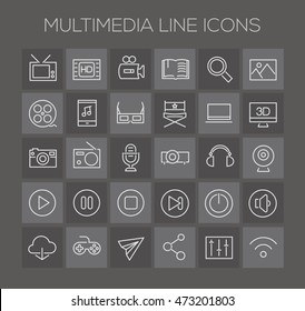 Inline Multimedia Icons Collection