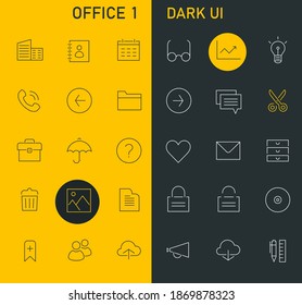 Colección de iconos de Office en línea, colección de iconos de línea de moda