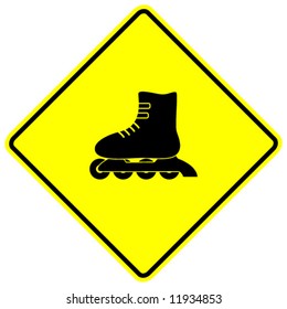in-line roller skate sign