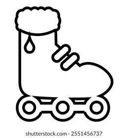 Inline-Rollschuhrad mit Wasser-Logo-Symbol Design, Vektorsymbol-Illustration.