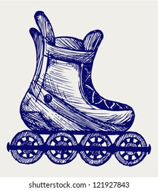 Inline skate. Doodle style