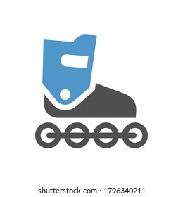 Inline skate - gray blue icon isolated on white background