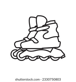 Inline skate icon vector illustration, roller skate icon. simple outline roller skate vector icon. on white background. rollerskates icon isolated sign symbol vector illustration,