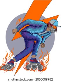 inline skate illustration.
all with separated layer, easy modificated.