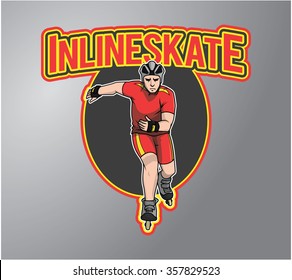 Inline Skate Illustration design badge