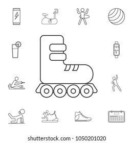 Inline skate line icon. Detailed set of gym and fitness icons. Premium quality graphic design. One of the collection icons for websites, web design, mobile app on white background