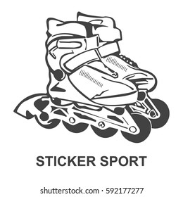 Inline skate line icon, roller outline vector sign, linear pictogram isolated on white. logo illustration