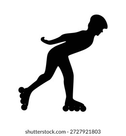 design de silhueta de skate em linha.
