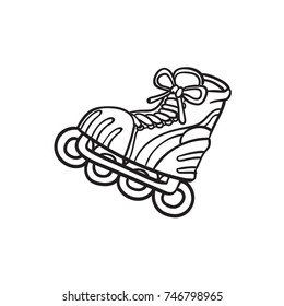 inline skate vector doodle