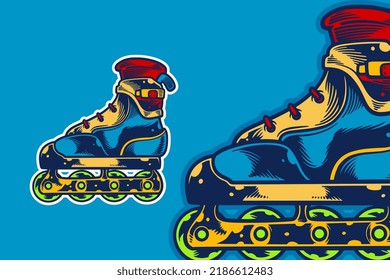 inline skate vector illustration cartoon style