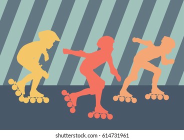 Inline skater vector abstract vector background