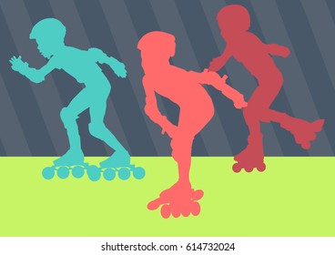 Inline skater vector abstract vector background