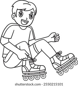 Inline Skater Wearing Skating Shoes Isolated 