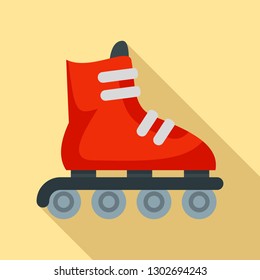 Inline skates icon. Flat illustration of inline skates vector icon for web design