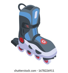 Inline skates icon. Isometric of inline skates vector icon for web design isolated on white background
