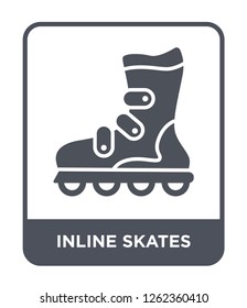 inline skates icon vector on white background, inline skates trendy filled icons from Transportation collection, inline skates simple element illustration