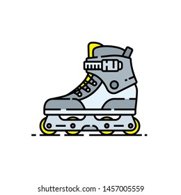 Inline Skates Line Icon. Roller Blades Symbol. Vector Illustration.