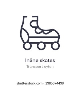 inline skates outline icon. isolated line vector illustration from transport-aytan collection. editable thin stroke inline skates icon on white background