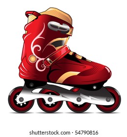 inline skating boot vector detailed