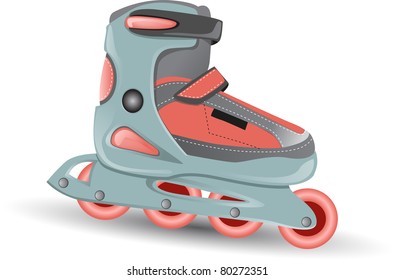 Inline Skating Boot Vector Detailed