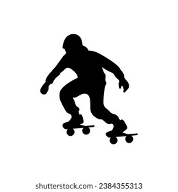 Icono de patinaje en línea sobre fondo blanco - Ilustración vectorial simple