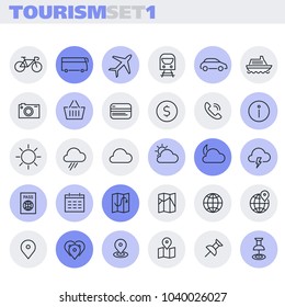 Inline Tourism Icons Collection