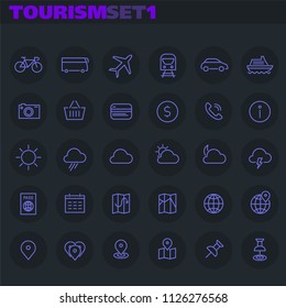 Inline Tourism Icons Collection