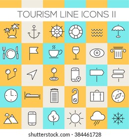 Inline Tourism Icons Collection