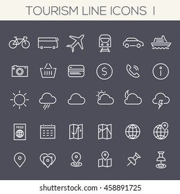 Inline Tourism Icons Collection